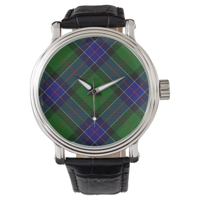 Sinclair tartan blue green plaid watch (Front)