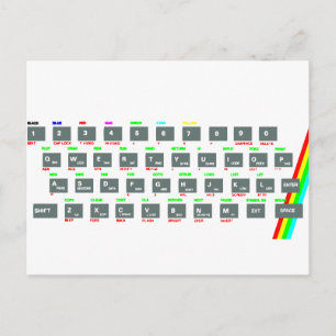 Sinclair ZX Spectrum Keyboard Keys Postcard