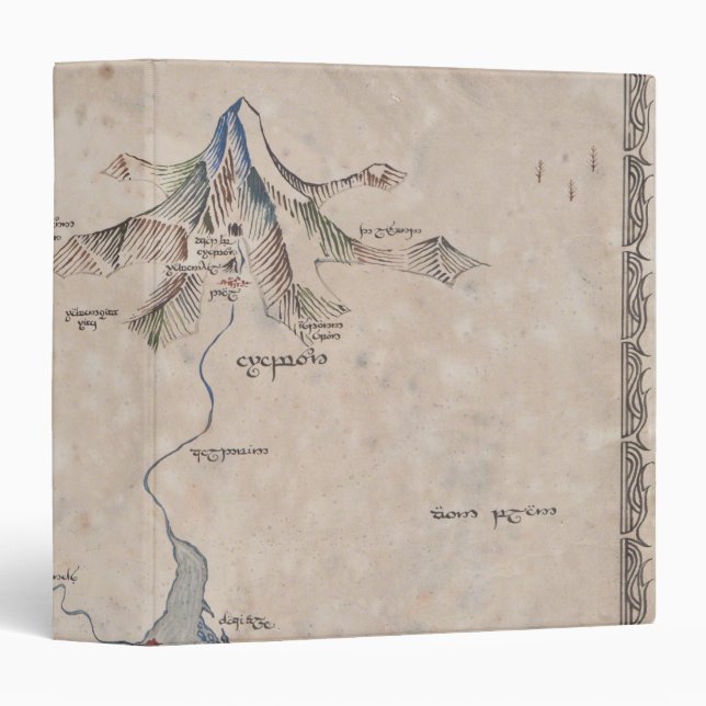 Sindarin Map of The Lonely Mountain Binder (Front/Spine)