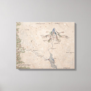 Sindarin Map of The Lonely Mountain Canvas Print