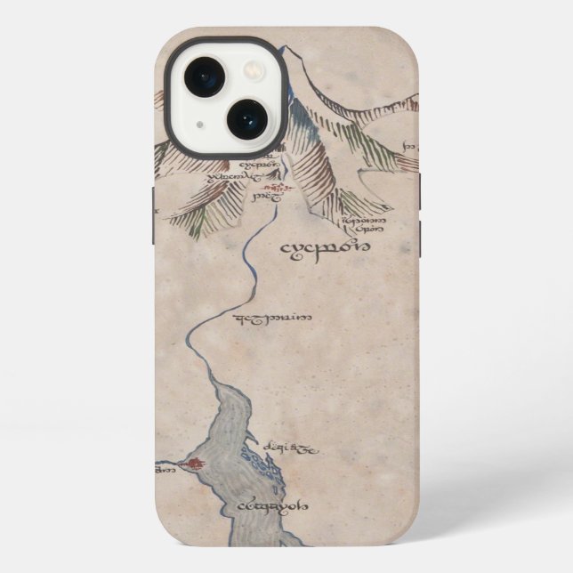 Sindarin Map of The Lonely Mountain iPhone Case (Back)