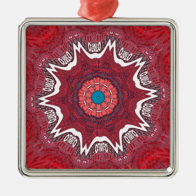 Sindhi Ethnic Tribal Pattern Art Print Metal Ornament (Front)