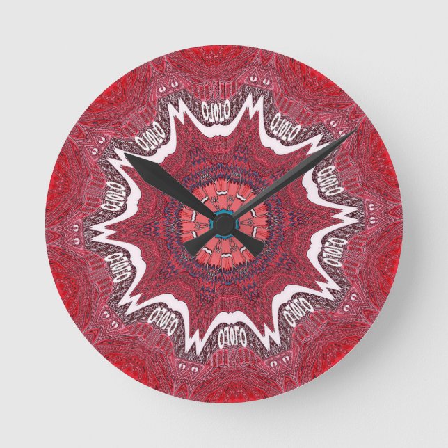 Sindhi Ethnic Tribal Pattern Art Print Round Clock (Front)