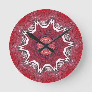 Sindhi Ethnic Tribal Pattern Art Print Round Clock