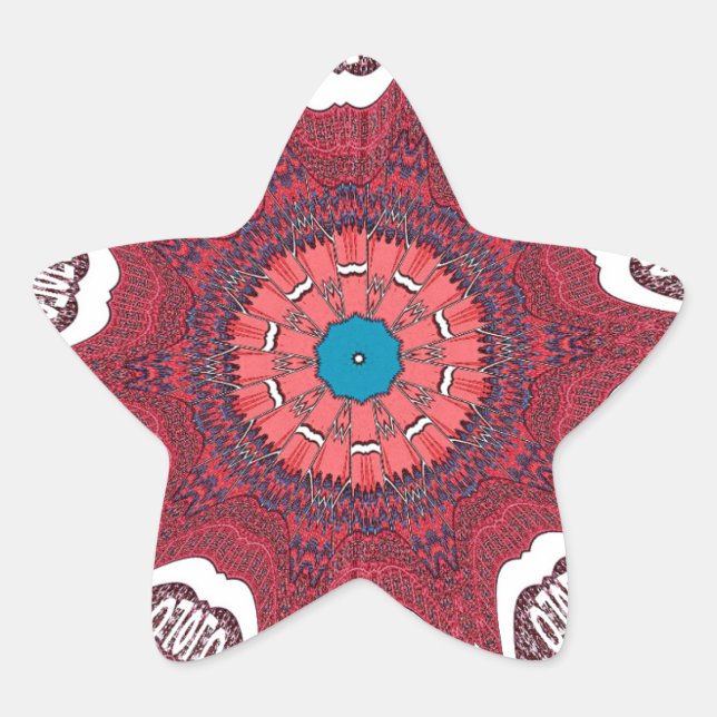 Sindhi Ethnic Tribal Pattern Art Print Star Sticker (Front)