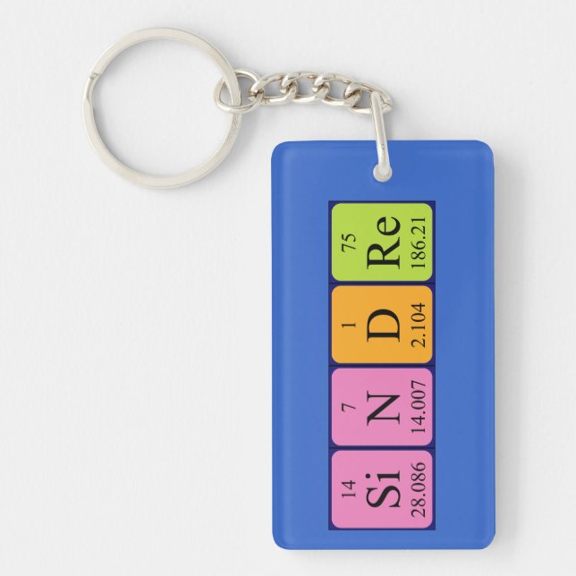 Sindre periodic table name keyring (Front)
