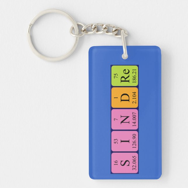 Sindre periodic table name keyring (Front)