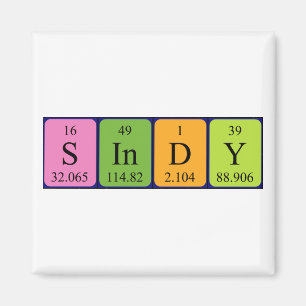 Sindy periodic table name magnet