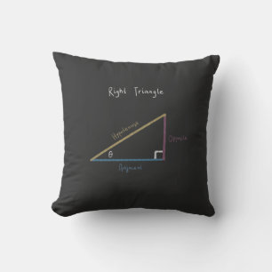 Sine Cosine Tangent Right Triangle Trigonometry Throw Pillow