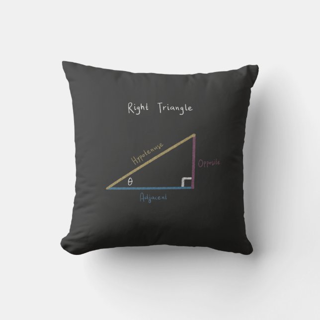 Sine Cosine Tangent Right Triangle Trigonometry Throw Pillow (Front)