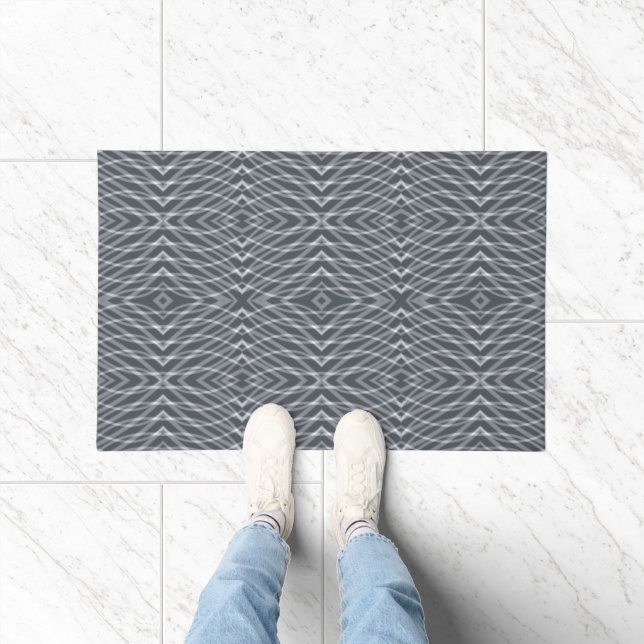 Sine Wave Pulse Signal Modern Abstract Art Design Doormat (Indoor)