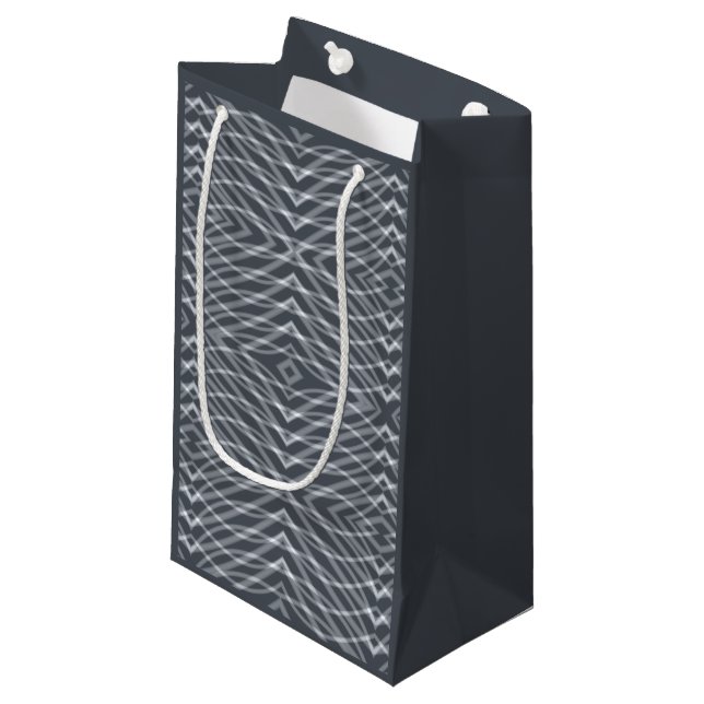 Sine Wave Pulse Signal Modern Abstract Art Design Small Gift Bag (Front Angled)