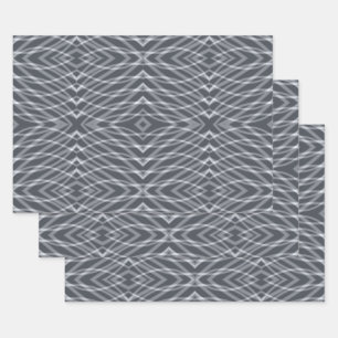 Sine Wave Pulse Signal Modern Abstract Art Design Wrapping Paper Sheet