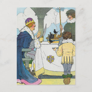 Sing a Song of Sixpence Mother Goose Nursery Rhyme Postcard