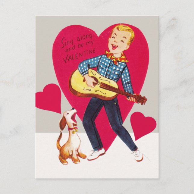 Sing along and be my Valentine Holiday Postcard (Front)