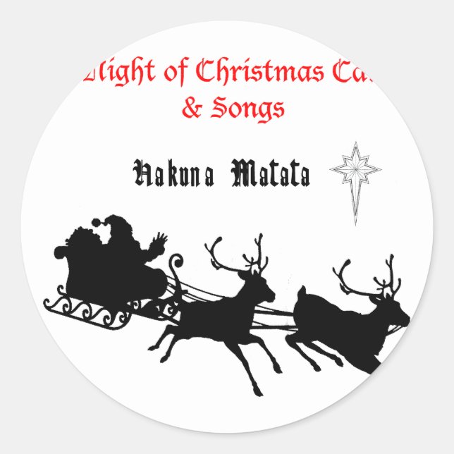 Sing Along Christmas – Carols & Festive Joy Classic Round Sticker (Front)