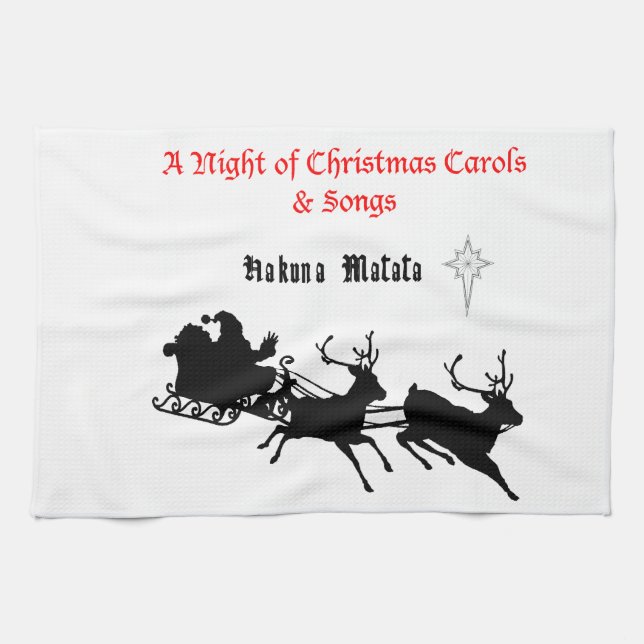 Sing Along Christmas – Carols & Festive Joy Kitchen Towel (Horizontal)