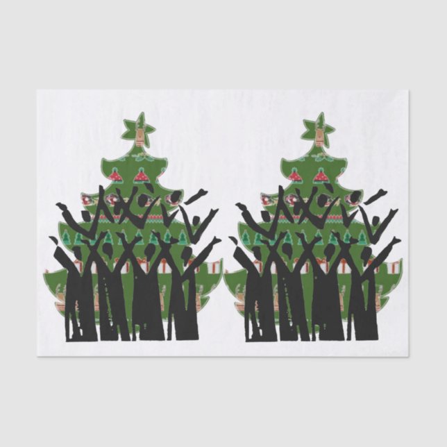 Sing Christmas Music Carol Singers Gospel Choir Tissue Paper (Front)