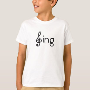 Sing Clef Word Image Sing Notes T-Shirt