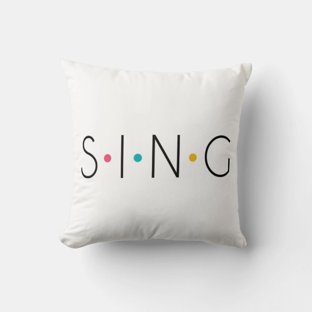 Sing Coloured Dots Singer Throw Pillow (Front)