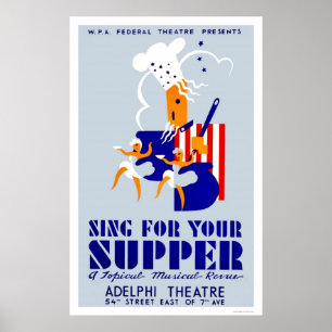 Sing For Supper Musical 1939 WPA Poster
