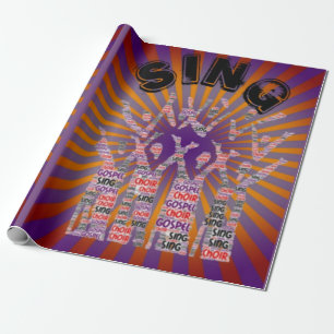 Sing Gospel Music Choir Wrapping Paper