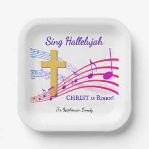 SING HALLELUJAH Christ is Risen Christian Easter Paper Plate
