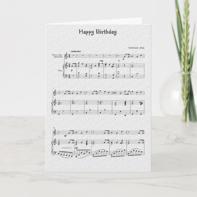 Sing Happy Birthday Card (Front)