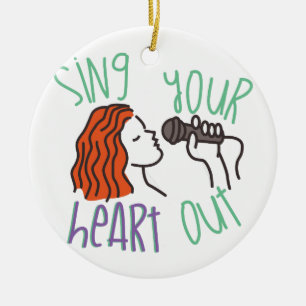 Sing & Heart Out Ceramic Ornament