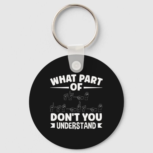 Sing Language Asl Teacher Asl Alphabet Pun  Keychain (Front)