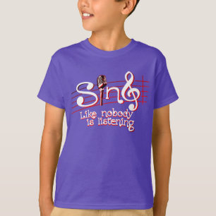 Sing like nobody's listening mic logo tee