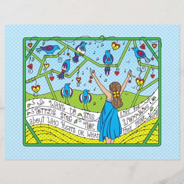 Sing Like The Birds Sing_Flat Paper Sheet 11"x8.5" (Front)