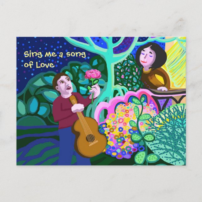 Sing me a song of Love Announcement Postcard (Front)