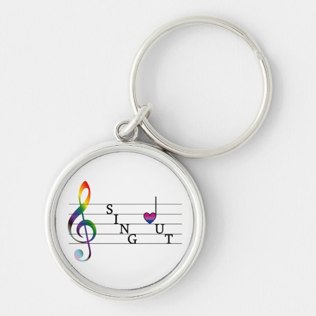 Sing Out Bisexual Pride Keychain (Front)