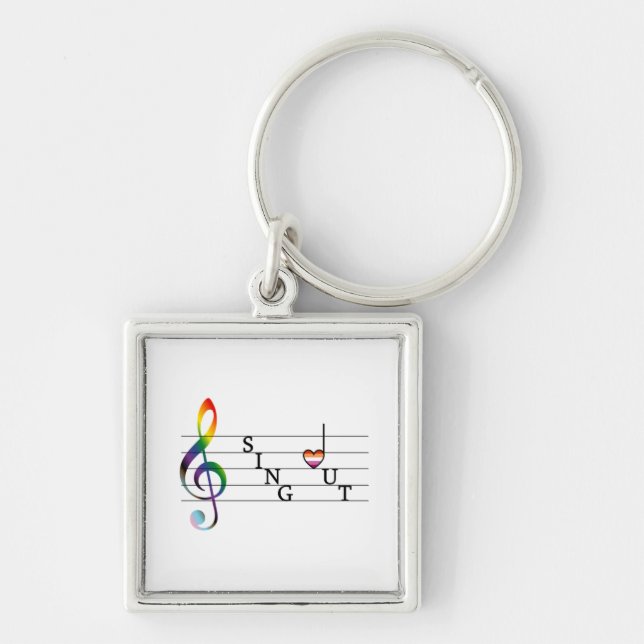 Sing Out Lesbian Pride Keychain (Front)