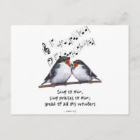 Sing Praise To God: Two Birds, Music Notes, Art