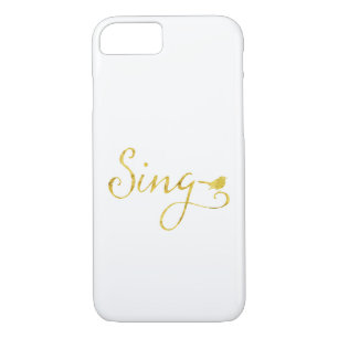 Sing Song Bird Gold Faux Glitter Metallic Sequins Case-Mate iPhone Case