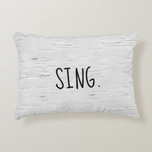 SING Text On Birch Tree  Accent Pillow