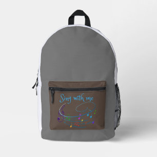sing with me printed backpack