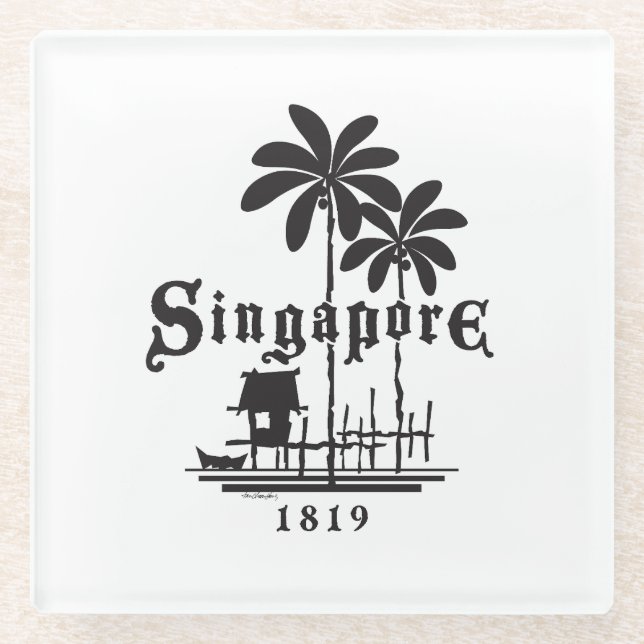 Singapore/1819 Glass Coaster (Front)
