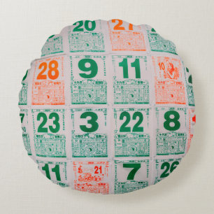 Singapore-21 JUL 2019:Vintage Chinese calendar pap Round Pillow