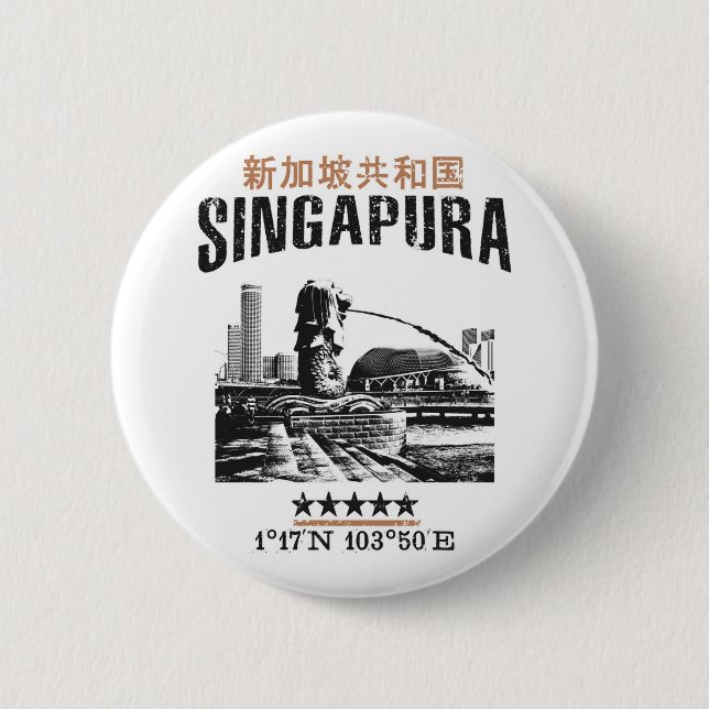 Singapore 2 Inch Round Button (Front)