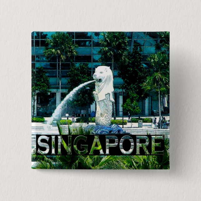Singapore 2 Inch Square Button (Front)