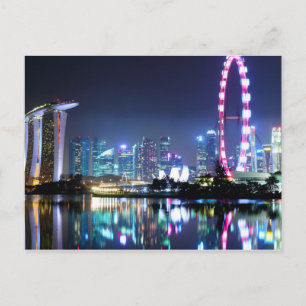 Singapore at Night Postcard