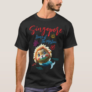Singapore Baby Merlion T-shirt (For black fabric)