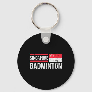 Singapore Badminton Flag Racket Sport Birdie Playe Keychain