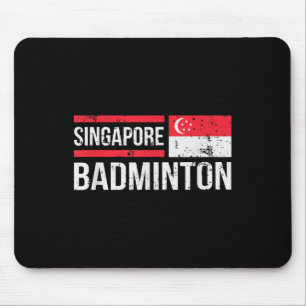 Singapore Badminton Flag Racket Sport Birdie Playe Mouse Pad