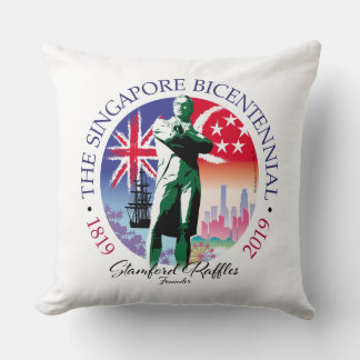 Singapore Bicentennial Collection v2 - Mug Throw Pillow