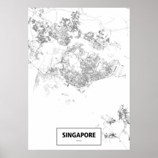 Singapore (black on white, custom) poster