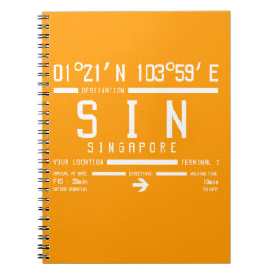 Singapore Changi Airport Letter Code Notebook